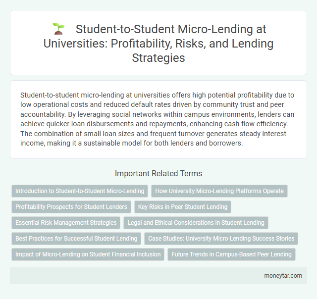 Student-to-Student Micro-Lending at Universities: Profitability, Risks, and Lending Strategies