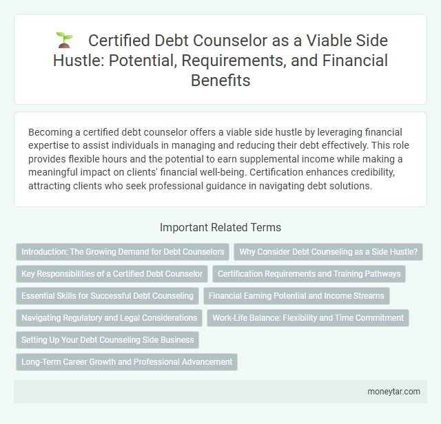 Certified Debt Counselor as a Viable Side Hustle: Potential, Requirements, and Financial Benefits