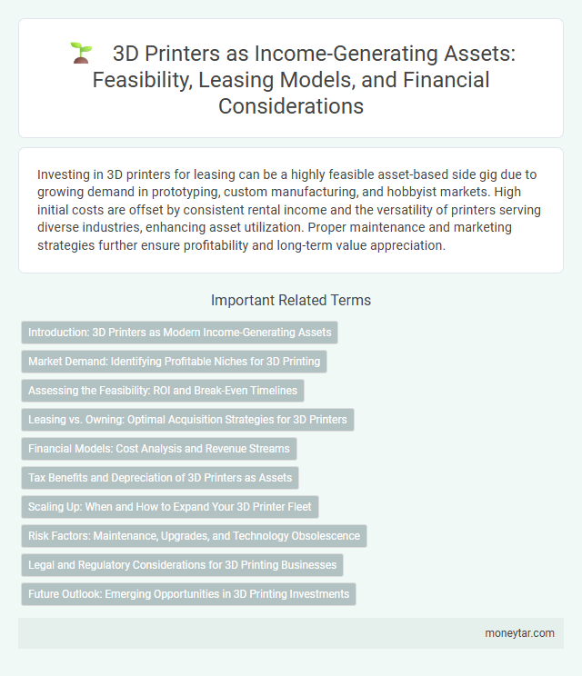 3D Printers as Income-Generating Assets: Feasibility, Leasing Models, and Financial Considerations