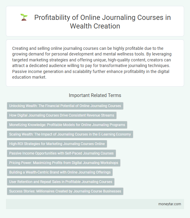 Profitability of Online Journaling Courses in Wealth Creation