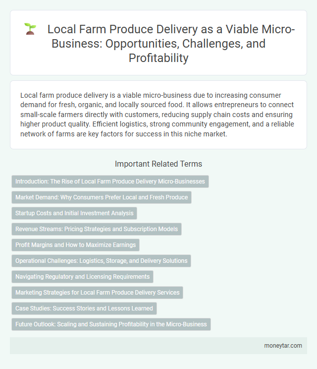 Local Farm Produce Delivery as a Viable Micro-Business: Opportunities, Challenges, and Profitability