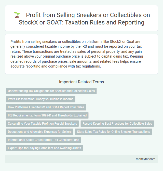 Profit from Selling Sneakers or Collectibles on StockX or GOAT: Taxation Rules and Reporting