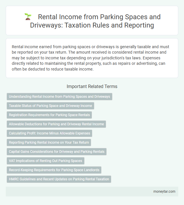 Rental Income from Parking Spaces and Driveways: Taxation Rules and Reporting