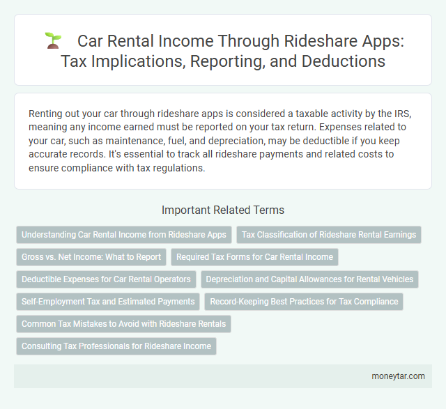 Car Rental Income Through Rideshare Apps: Tax Implications, Reporting, and Deductions