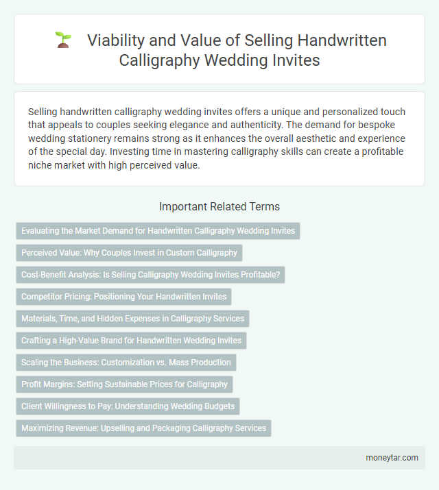 Viability and Value of Selling Handwritten Calligraphy Wedding Invites
