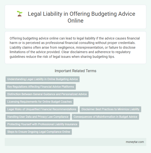 Legal Liability in Offering Budgeting Advice Online