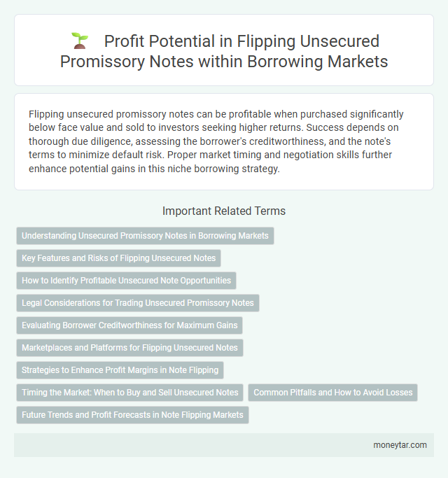 Profit Potential in Flipping Unsecured Promissory Notes within Borrowing Markets