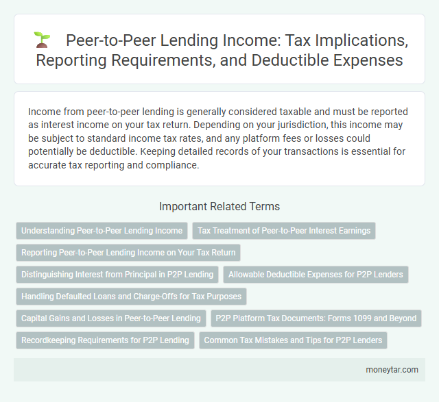 Peer-to-Peer Lending Income: Tax Implications, Reporting Requirements, and Deductible Expenses
