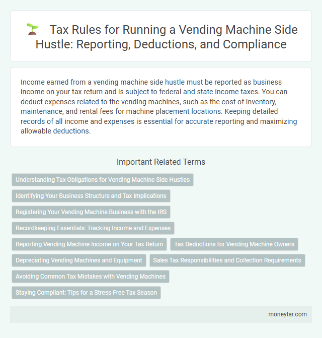 Tax Rules for Running a Vending Machine Side Hustle: Reporting, Deductions, and Compliance