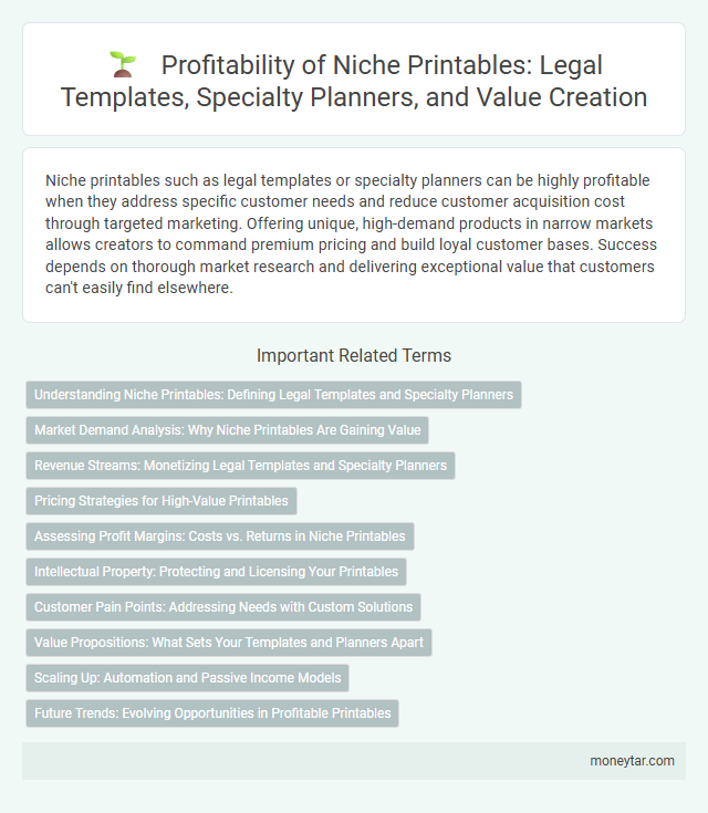 Profitability of Niche Printables: Legal Templates, Specialty Planners, and Value Creation