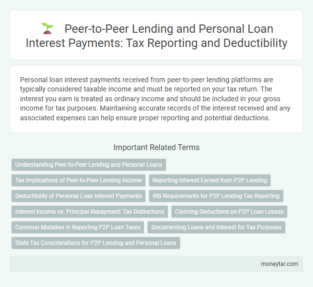 Peer-to-Peer Lending and Personal Loan Interest Payments: Tax Reporting and Deductibility