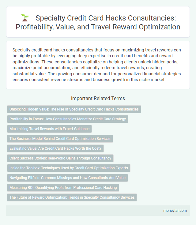 Specialty Credit Card Hacks Consultancies: Profitability, Value, and Travel Reward Optimization