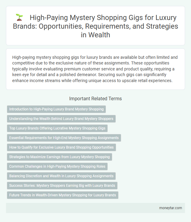 High-Paying Mystery Shopping Gigs for Luxury Brands: Opportunities, Requirements, and Strategies in Wealth