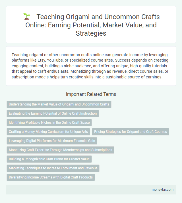 Teaching Origami and Uncommon Crafts Online: Earning Potential, Market Value, and Strategies