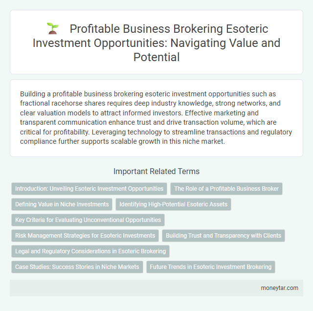 Profitable Business Brokering Esoteric Investment Opportunities: Navigating Value and Potential