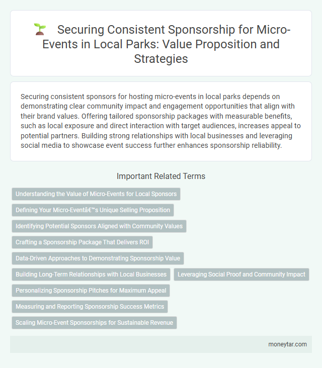 Securing Consistent Sponsorship for Micro-Events in Local Parks: Value Proposition and Strategies