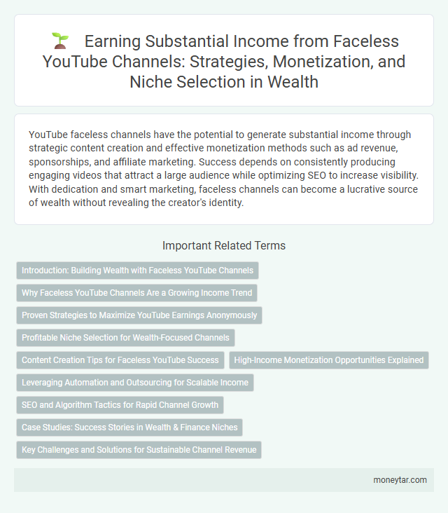 Earning Substantial Income from Faceless YouTube Channels: Strategies, Monetization, and Niche Selection in Wealth