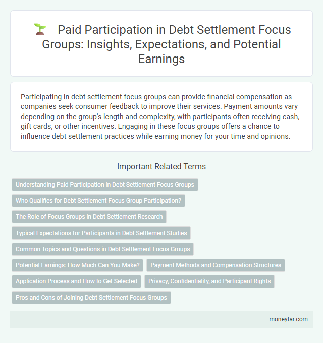 Paid Participation in Debt Settlement Focus Groups: Insights, Expectations, and Potential Earnings