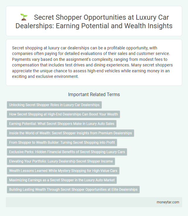 Secret Shopper Opportunities at Luxury Car Dealerships: Earning Potential and Wealth Insights