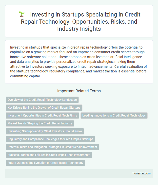 Investing in Startups Specializing in Credit Repair Technology: Opportunities, Risks, and Industry Insights