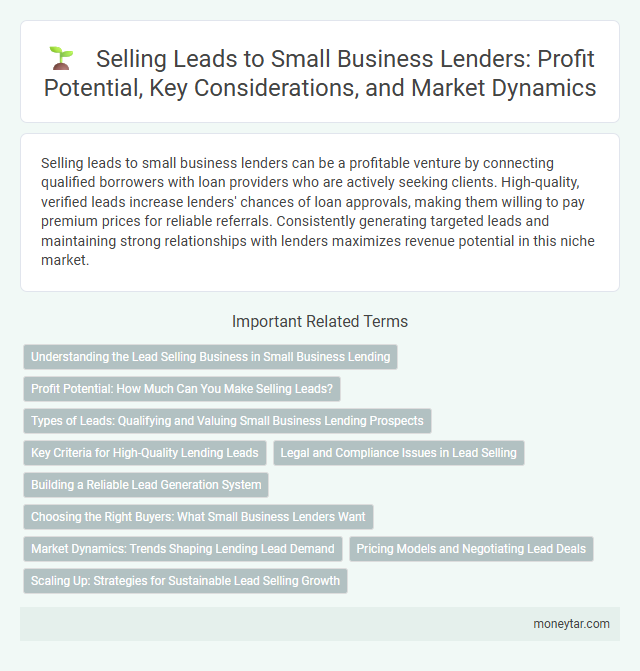 Selling Leads to Small Business Lenders: Profit Potential, Key Considerations, and Market Dynamics
