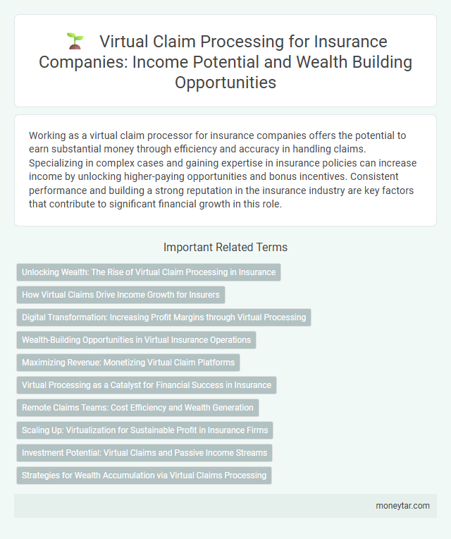 Virtual Claim Processing for Insurance Companies: Income Potential and Wealth Building Opportunities