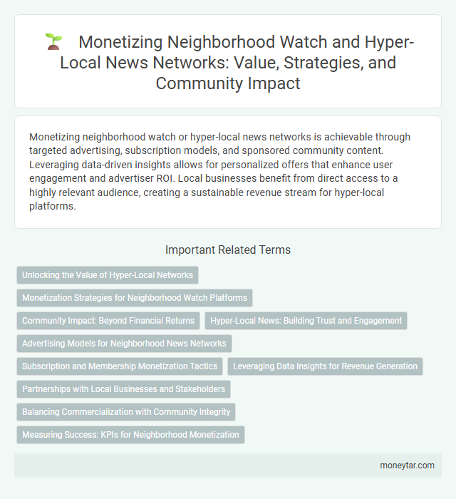Monetizing Neighborhood Watch and Hyper-Local News Networks: Value, Strategies, and Community Impact