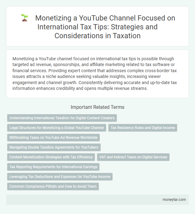 Monetizing a YouTube Channel Focused on International Tax Tips: Strategies and Considerations in Taxation