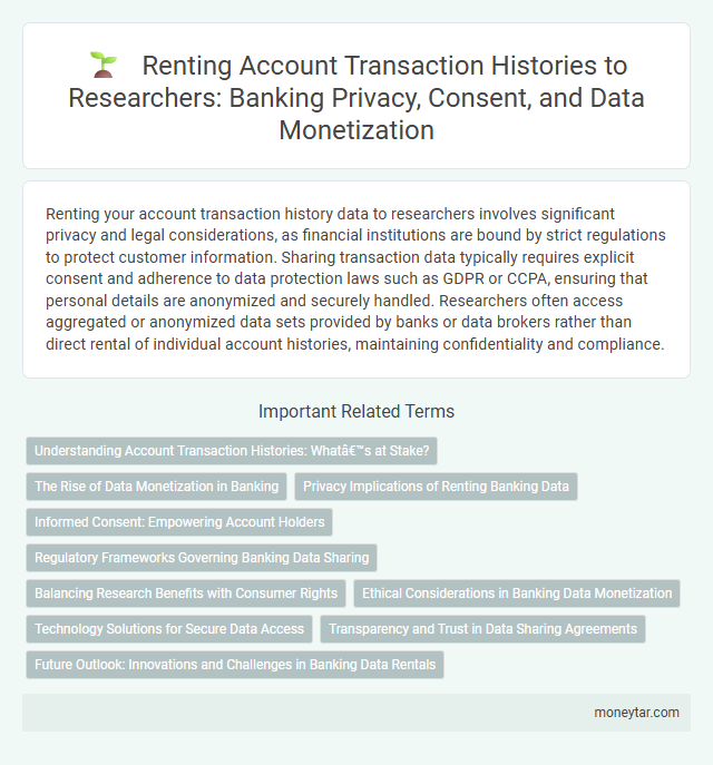 Renting Account Transaction Histories to Researchers: Banking Privacy, Consent, and Data Monetization
