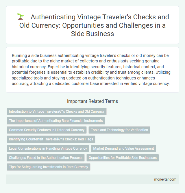 Authenticating Vintage Traveler's Checks and Old Currency: Opportunities and Challenges in a Side Business