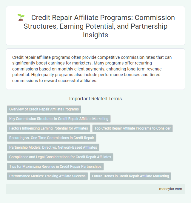 Credit Repair Affiliate Programs: Commission Structures, Earning Potential, and Partnership Insights