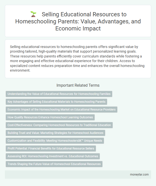 Selling Educational Resources to Homeschooling Parents: Value, Advantages, and Economic Impact