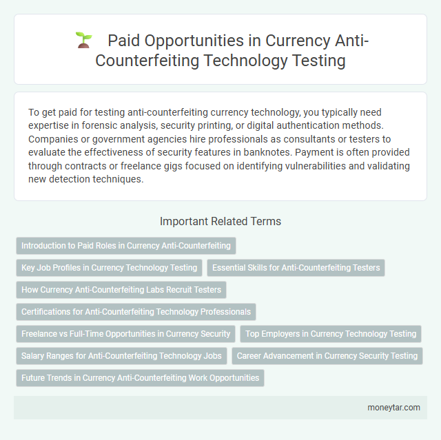 Paid Opportunities in Currency Anti-Counterfeiting Technology Testing