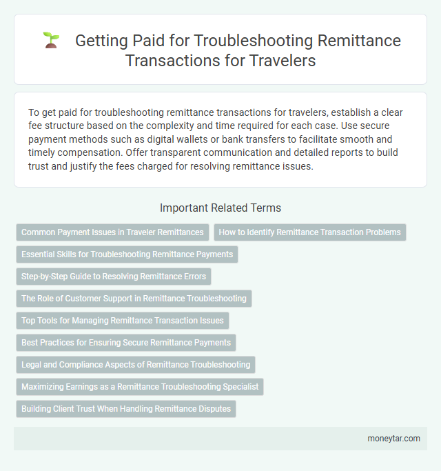 Getting Paid for Troubleshooting Remittance Transactions for Travelers