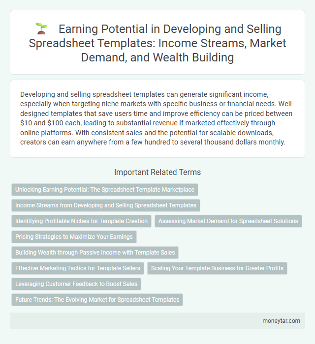 Earning Potential in Developing and Selling Spreadsheet Templates: Income Streams, Market Demand, and Wealth Building