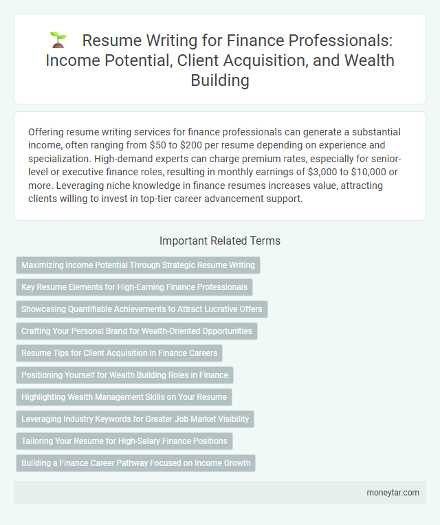 Resume Writing for Finance Professionals: Income Potential, Client Acquisition, and Wealth Building