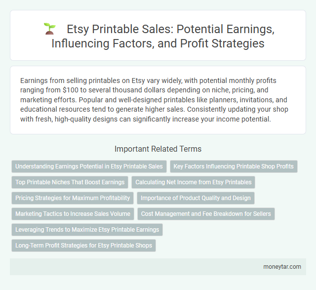 Etsy Printable Sales: Potential Earnings, Influencing Factors, and Profit Strategies