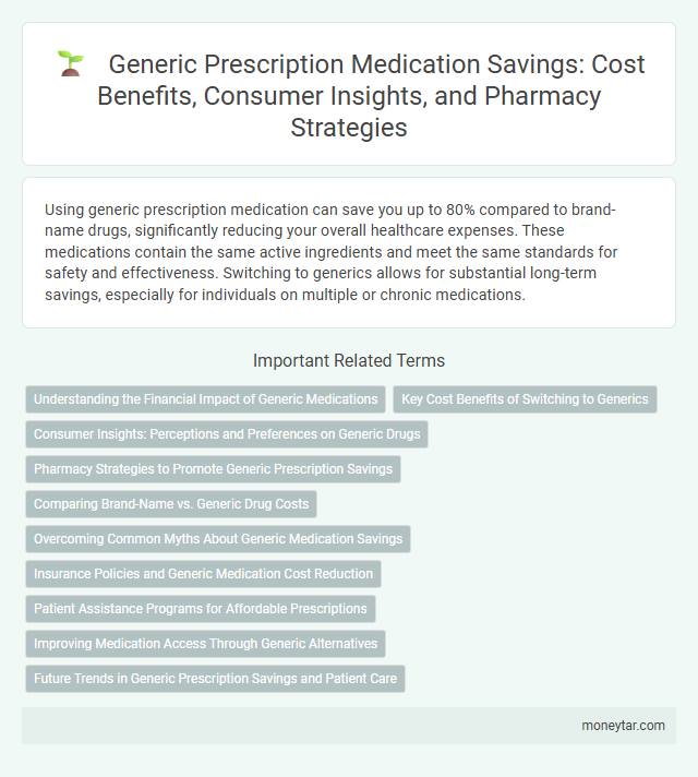 Generic Prescription Medication Savings: Cost Benefits, Consumer Insights, and Pharmacy Strategies