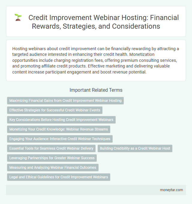 Credit Improvement Webinar Hosting: Financial Rewards, Strategies, and Considerations