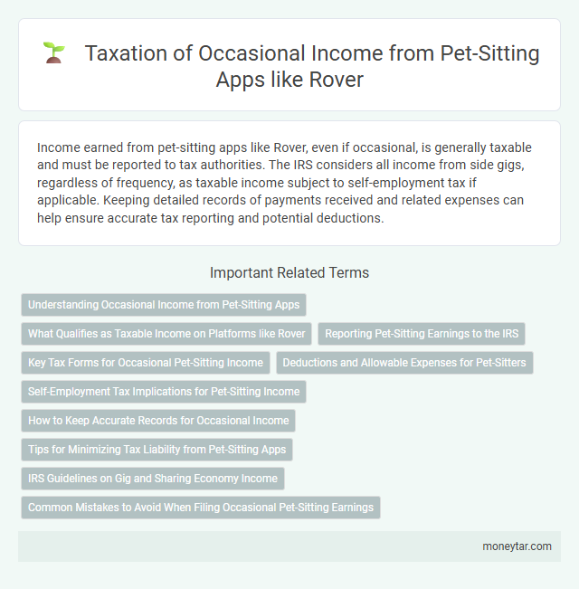 Taxation of Occasional Income from Pet-Sitting Apps like Rover