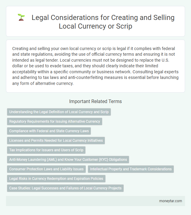 Legal Considerations for Creating and Selling Local Currency or Scrip