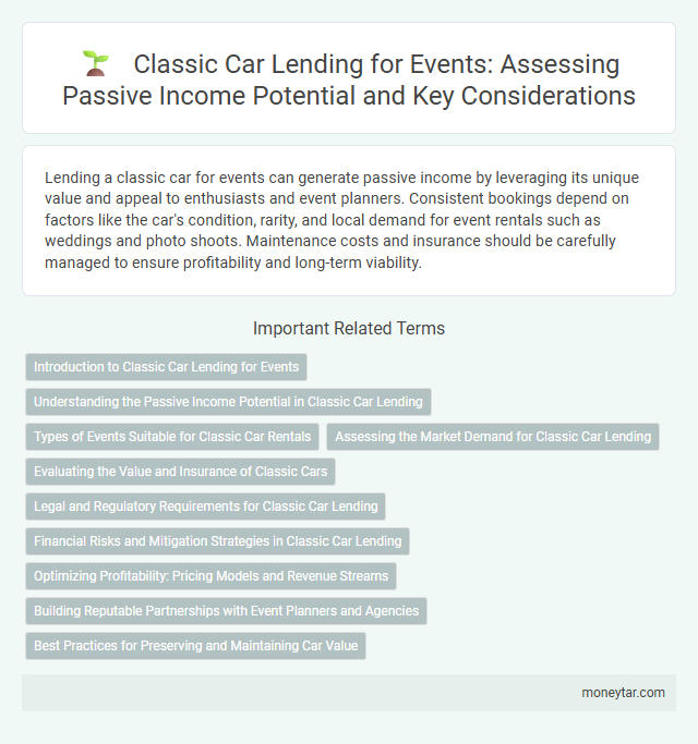 Classic Car Lending for Events: Assessing Passive Income Potential and Key Considerations