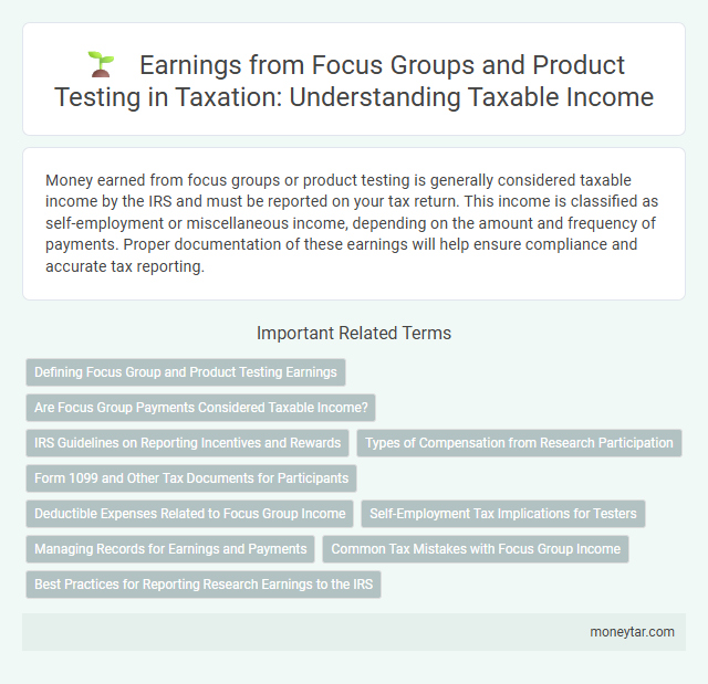 Earnings from Focus Groups and Product Testing in Taxation: Understanding Taxable Income