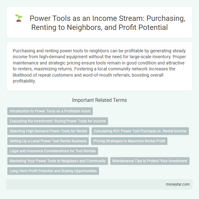 Power Tools as an Income Stream: Purchasing, Renting to Neighbors, and Profit Potential
