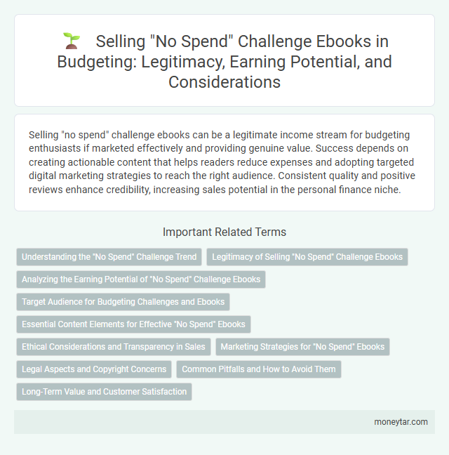 Selling No Spend Challenge Ebooks in Budgeting: Legitimacy, Earning Potential, and Considerations