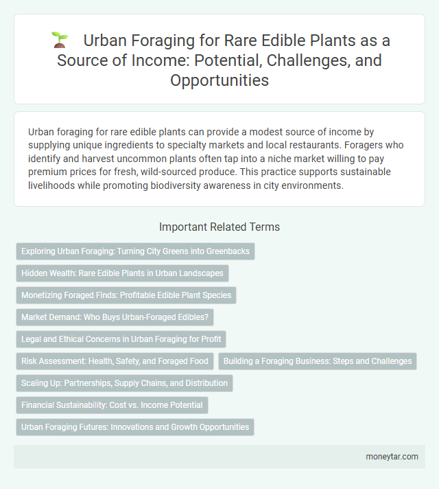Urban Foraging for Rare Edible Plants as a Source of Income: Potential, Challenges, and Opportunities