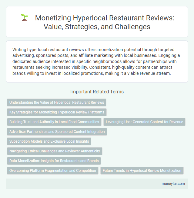 Monetizing Hyperlocal Restaurant Reviews: Value, Strategies, and Challenges