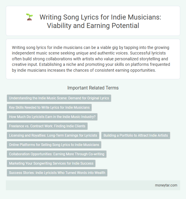 Writing Song Lyrics for Indie Musicians: Viability and Earning Potential