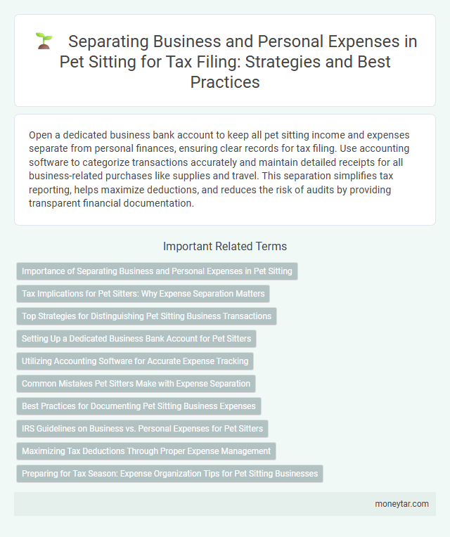Separating Business and Personal Expenses in Pet Sitting for Tax Filing: Strategies and Best Practices
