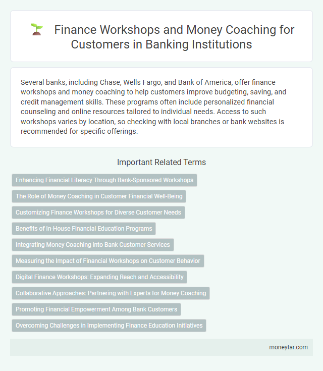 Finance Workshops and Money Coaching for Customers in Banking Institutions